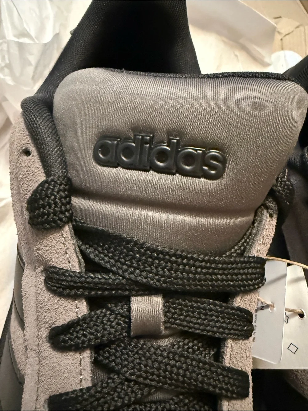NIB Adidas Grand Court Alpha 0 Gray and Black Suede Sneakers